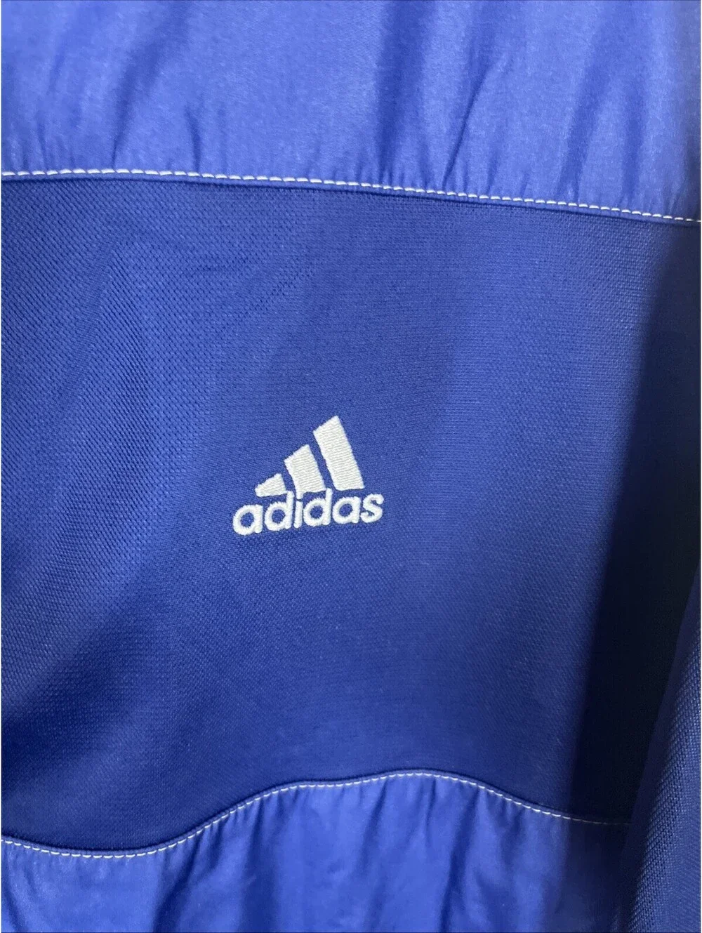 Vintage Adidas France Jacket Track XL Blue Football Full Zip